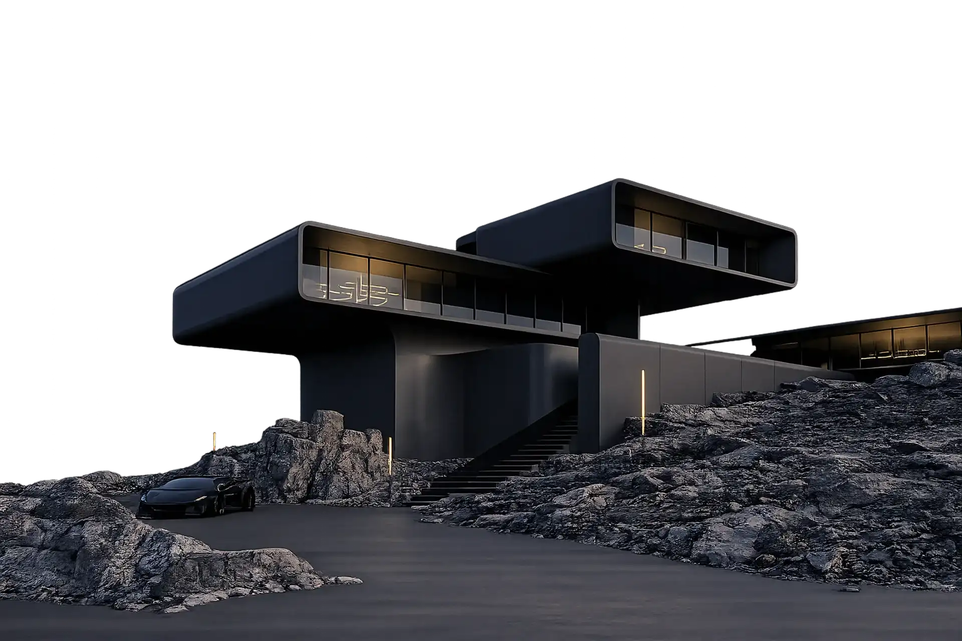 Villa d'architecte en acier ISKANDER MARINE adossée à la falaise
